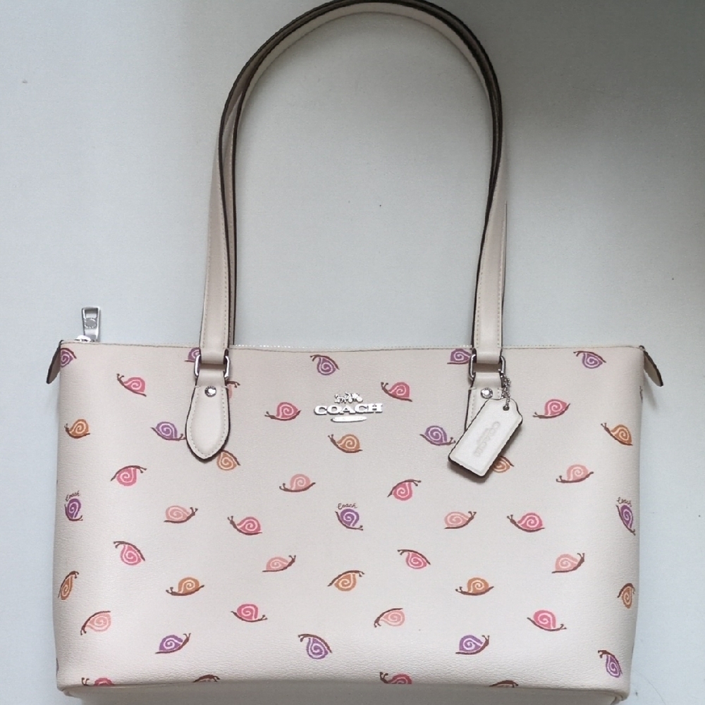 Coach Cream Snail Print Tote